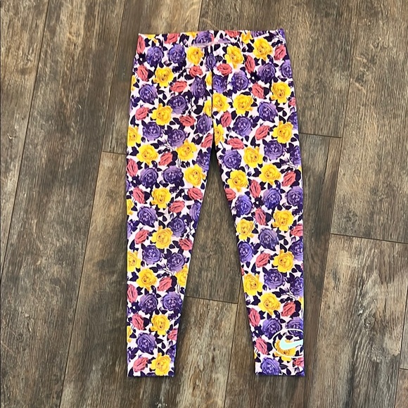 Nike Other - Nike Vibrant Purple and Yellow Floral Dri-fit Leggings